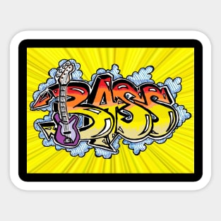 Bass Yellow Golden Guitar Sticker